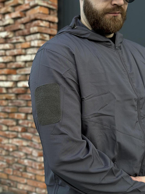 Армейская куртка мужская тёмно-серая, ультралёгкая, для охотников, туристов и повседневной носки Львов - изображение 3