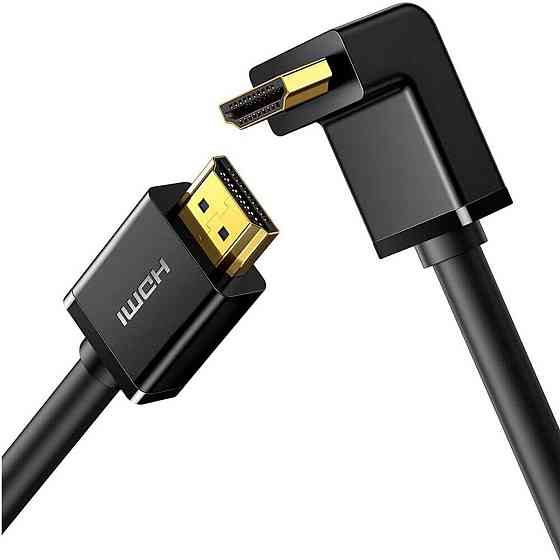 Кабель для відео відеокабель UGREEN HDMI 4K Cable Male to Male 90 Degree Black 2m UGR-10173 Одеса
