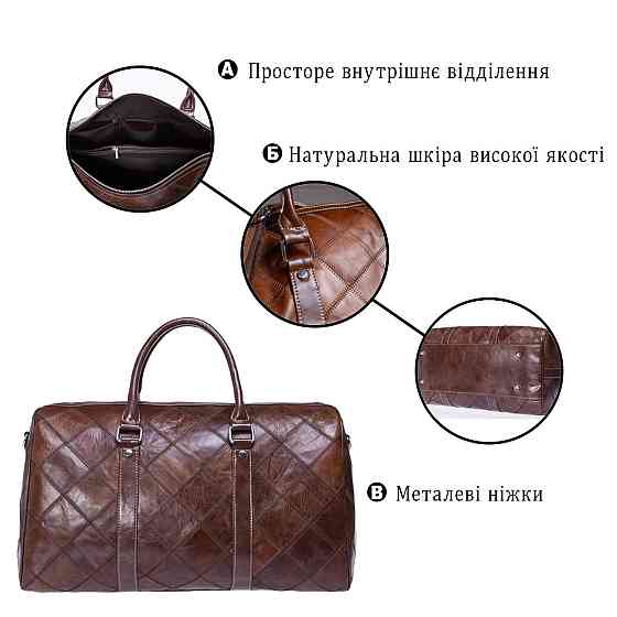 Дорожньо-спортивна сумка Vintage 14752 Коричнева Київ