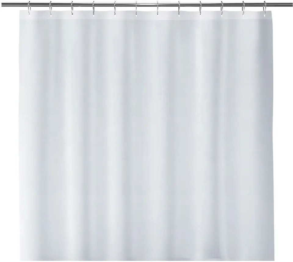 Шторка для ванни з поліестеру водонепроникна Bathlux 180x180 см із кільцями, біла матова Кам'янець-Подільський - фото 1