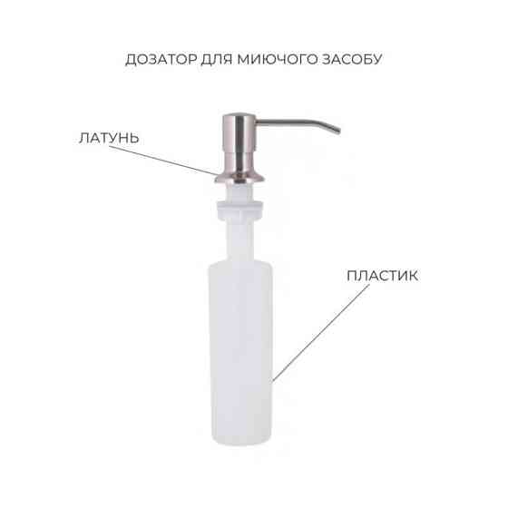 Мийка для кухні інтегрована Lidz Handmade H4843 Brushed 3,0/1,0 мм з кошиком та дозатором в наборі Київ