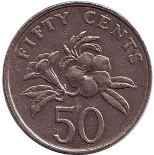 Алламанда. Монета у 50 центів. 1986,87 рік. Сінгапур.(БК) Полтава - фото 1