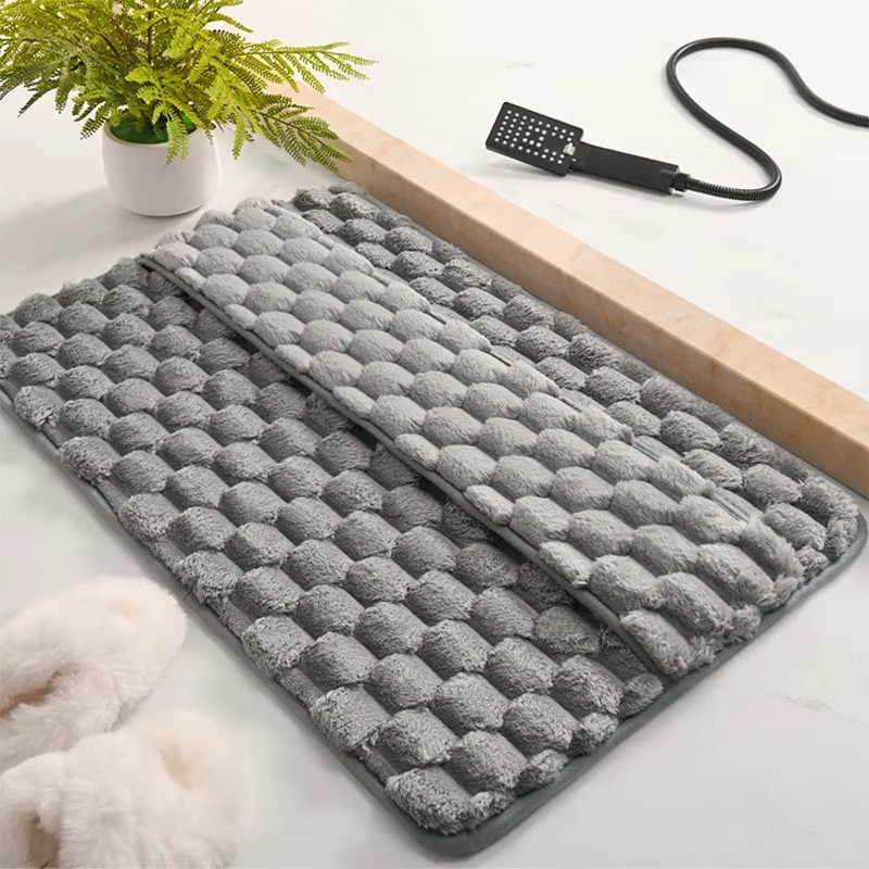 Килимок для ванної та душу килимок з накладкою для ніг у ванну кімнату, фланелевий, атиковзкий 40х60 см, сірий Кам'янець-Подільський - фото 1