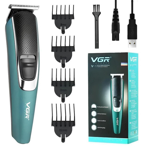 Набір для стрижки волосся на акумуляторі VGR V-176, Електромашинка для волосся, Тример бездротовий WI-90 Львів - фото 8