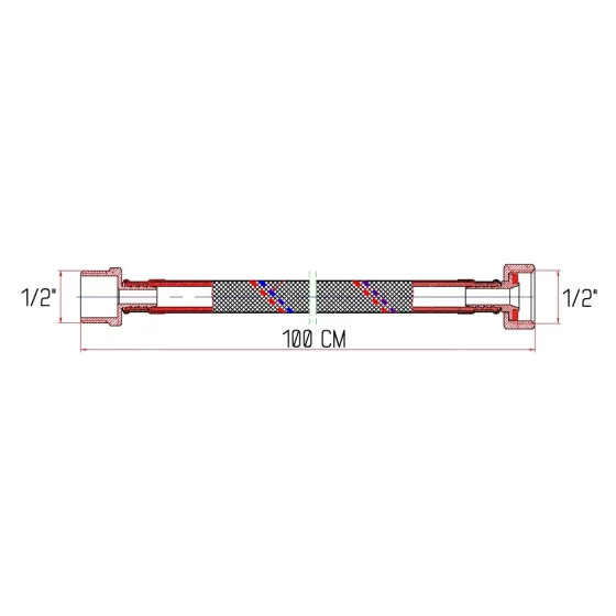 Гнучка підводка для води Thermo Alliance Forte ВН 100 см SF382W100 Київ
