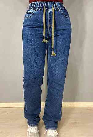 Джинсы женские Vanver 8023 MOM STRAIGHT jeans comfort уровни стрейчевые талия на резинке шнурок сини Одесса