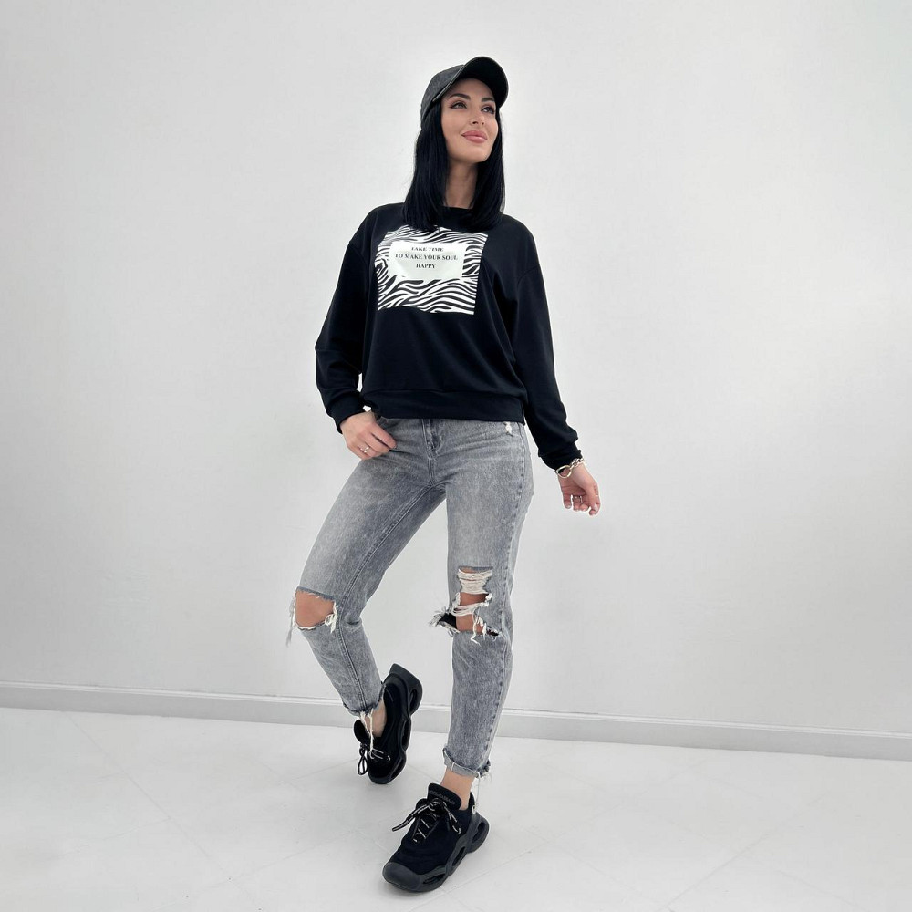 Женский свитшот с анималистичным принтом 