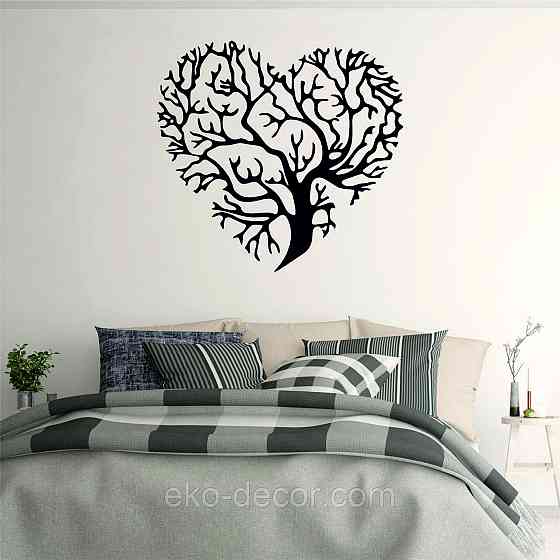 Декоративное настенное Панно «Сердце» Декор на стену 90*90 см, Черный Киев