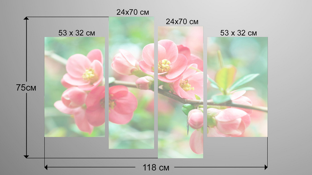 Модульная картина Цветы Весна Art-80_4 Киев - изображение 3