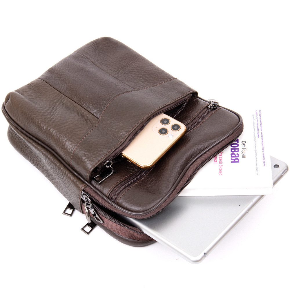 Мессенджер чоловічий вертикальний Коричневий (Vintage) Київ - фото 10