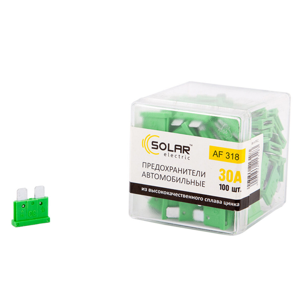 Набір запобіжників Solar "стандарт", цинковий сплав 30А, 100шт Киев - изображение 1