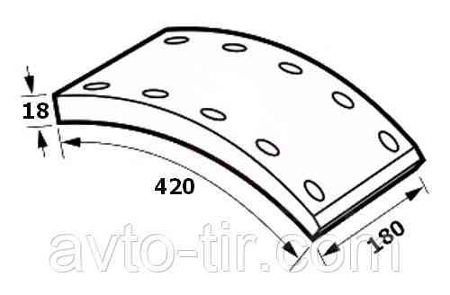 Гальмівні накладки BPW 420*180 STD 0309226010 19032 Луцьк