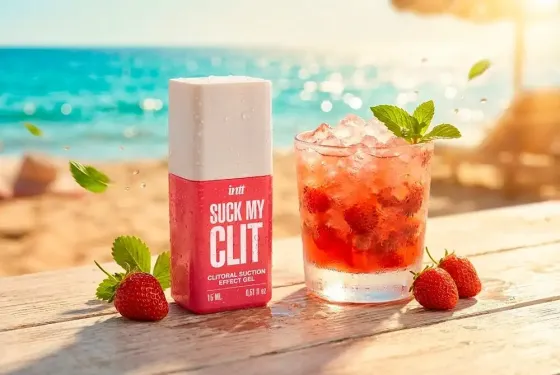 Смоктайзер для клітора Intt Suck My Clit Wild Strawberry (15 мл), полуниця, гель з ефектом посмоктування Львів