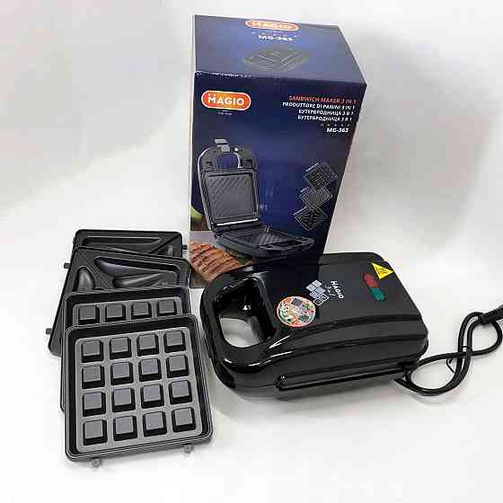 Настольный гриль с прижимом Magio MG-363 570 Вт, Электрическая вафельница для сэндвичей UG-58 Ивано-Франковск
