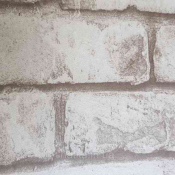 Обои метровые винил на флизелине Decowall Retro под кирпич бежевые кремовые белые Киев