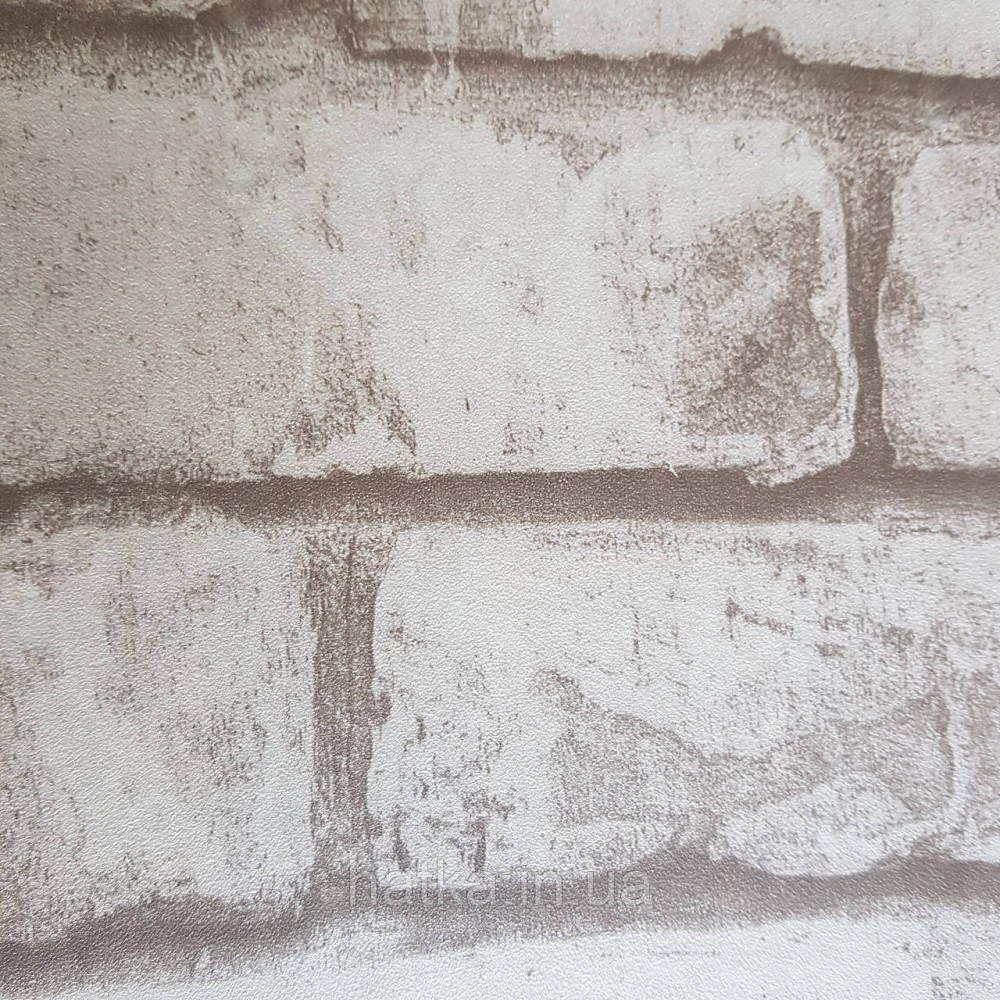 Обои метровые винил на флизелине Decowall Retro под кирпич бежевые кремовые белые Киев - изображение 3