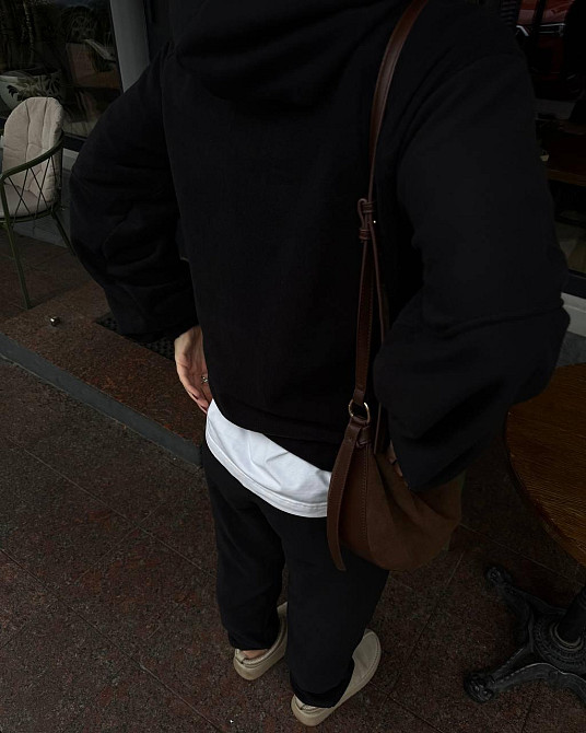 Женский теплый спортивный костюм двойка Двухсторонний плотный флис Черный, 42/46 Одесса - изображение 7