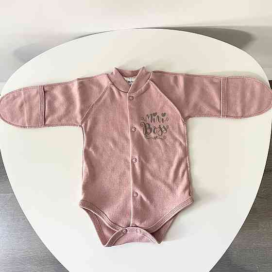 Боді для новонароджених малюків із зовнішніми швами бавовна Mini Boss зріст 62 см Lari Кофейний Кривий Ріг