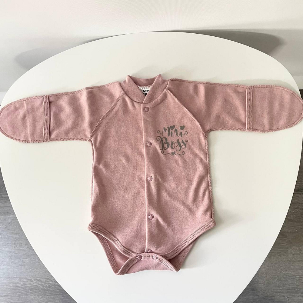 Боді для новонароджених малюків із зовнішніми швами бавовна Mini Boss зріст 62 см Lari Кофейний Кривий Ріг - фото 1