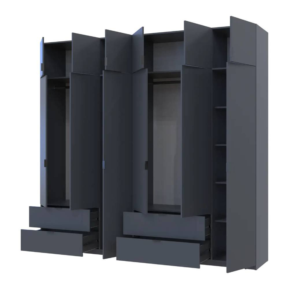 Шкаф для одежды Doros Лукас Графит 3+3 ДСП 255х50х240 DRS-011694 (42005113) Львов - изображение 2