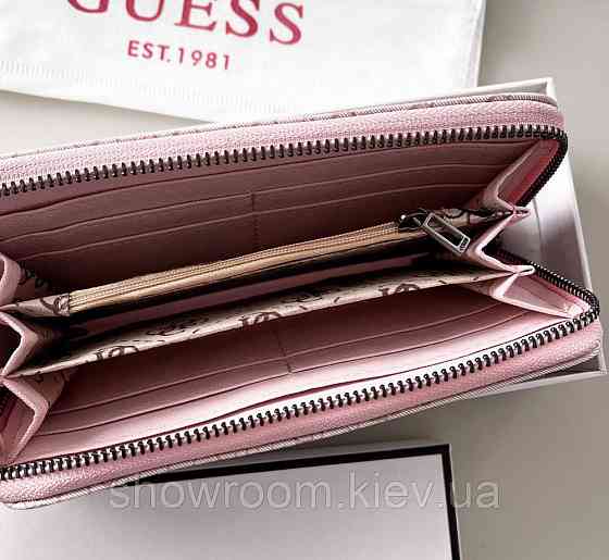 Жіночий гаманець на блискавці Guess (7595) рожевий Київ