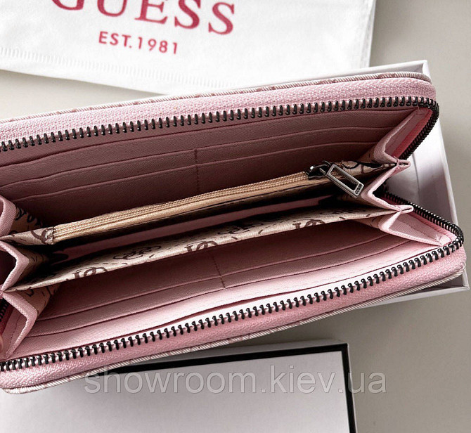 Жіночий гаманець на блискавці Guess (7595) рожевий Київ - фото 5
