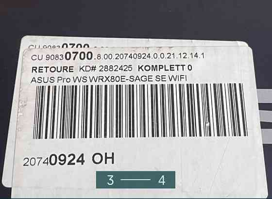 Материнская Плата: ASUS Pro WS WRX80E-SAGE SE WI-FI (sWRX8, AMD WRX80) Киев