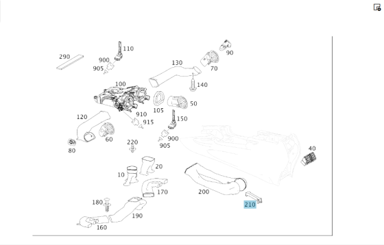 Mercedes-Benz  A1646830074 Тримач повітроводу в центральній консолі ML W164 GL X164 Одеса
