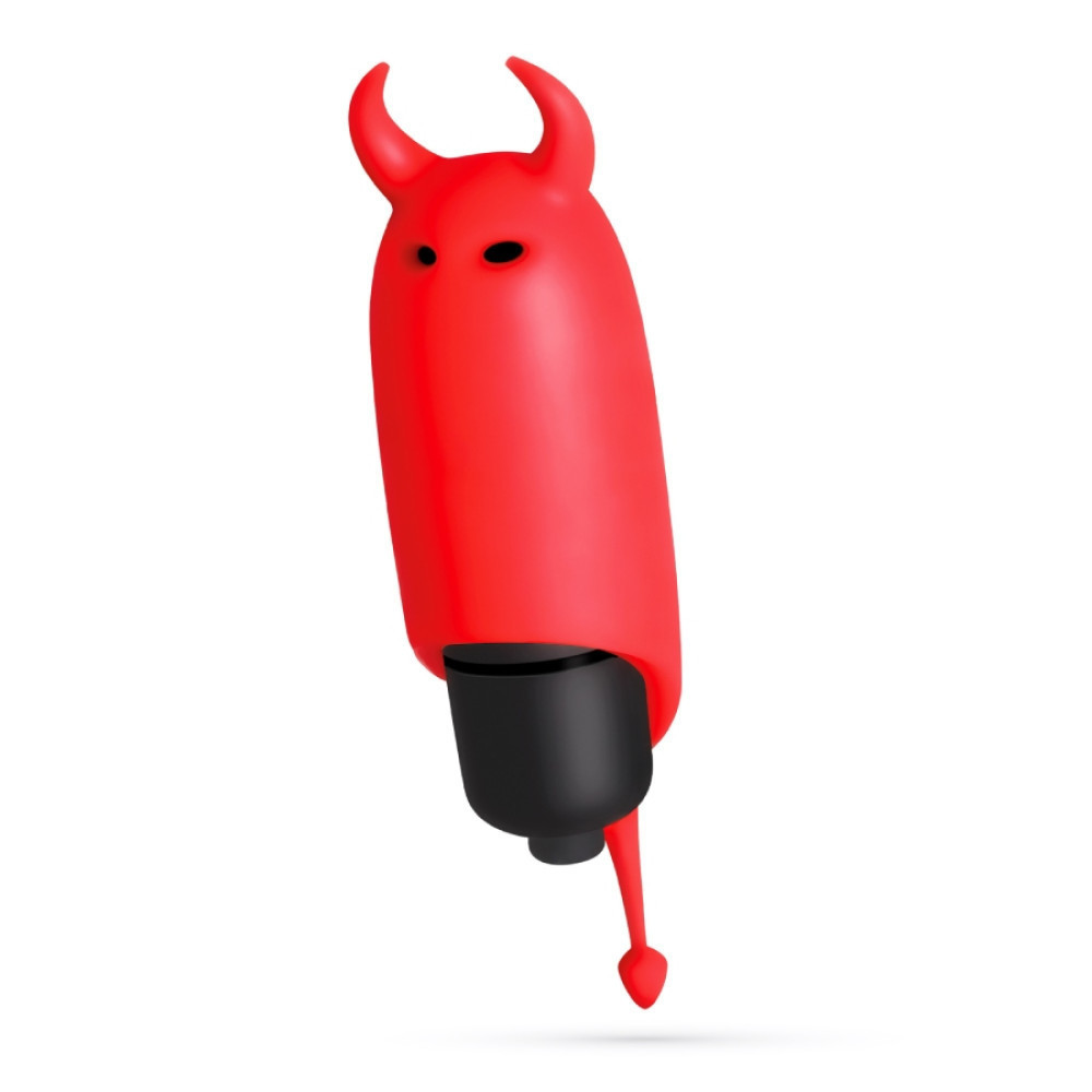 Мини-вибратор вибропуля с насадкой Crushios O-Pet Devil красного цвета, 9.2 х 2.5 см Sex Aura Киев - изображение 3