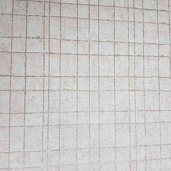 Шпалери флізелінові еко Rasch Kerala 0.53х10 м геометрія смуги сітка сріблясті на бежевому ефект старовини Київ