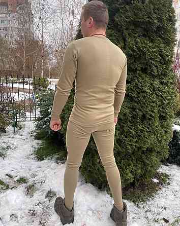 Чоловіча тактична термобілизна Termal бавовна на флісі (Пісок) L Київ