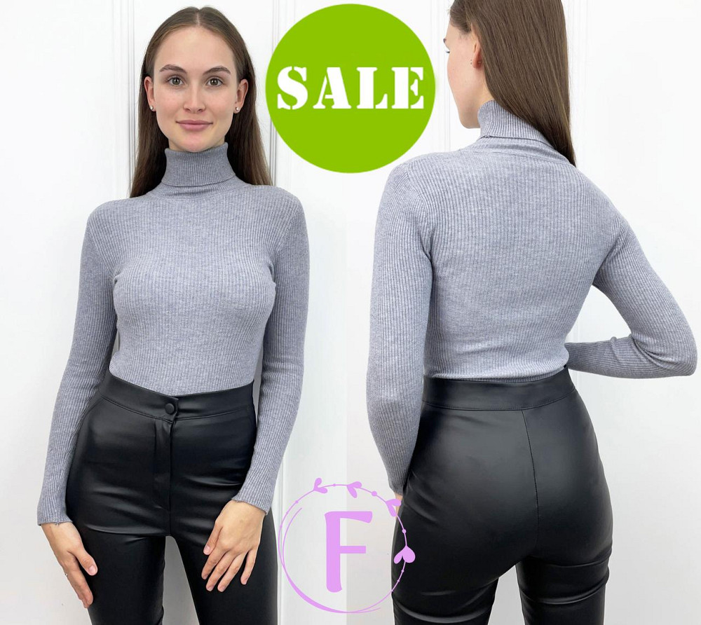 Жіночий вкорочений гольф в рубчик "Slice" оптом | Розпродаж моделі Київ - фото 1