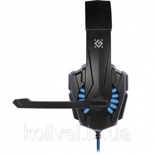 Ігрова гарнітура Defender Warhead G-390 LED чорно-синя, кабель 1,8 м (64039) Киев - изображение 4