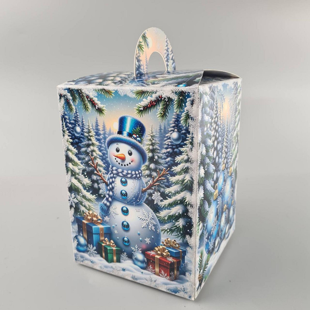 Новорічна подарункова картонна упаковка для цукерок (700 грм) No220 "Прозденний ліс" (1 шт.) Харків - фото 1