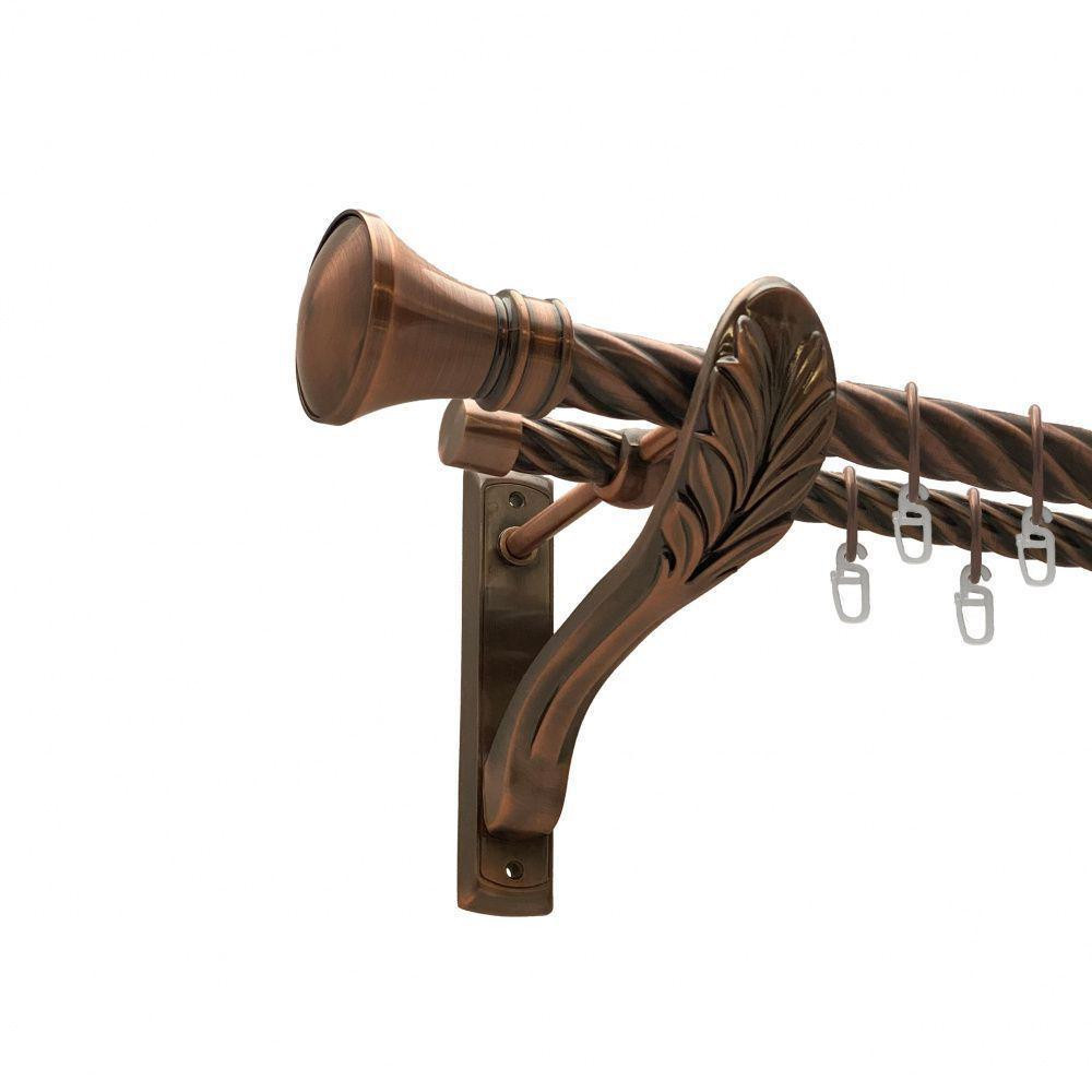 Карниз Orvit Люксор металевий дворядний ретро скручена труба кільце металеве Мідь 25\19 мм 240 см Львов - изображение 1