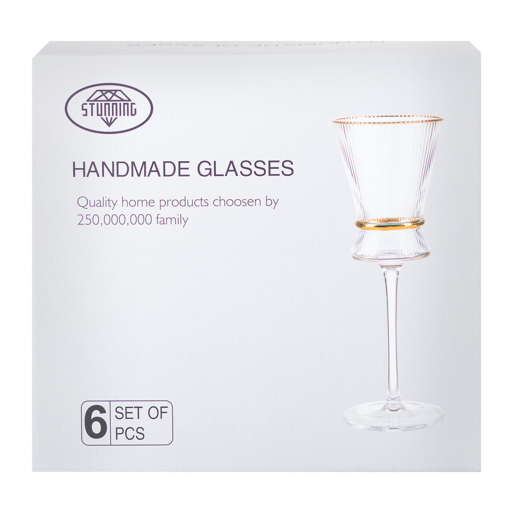 Набір з 6 келихів з високими тонкими ніжками, 300 мл, для вина HP-16-7 Київ - фото 4
