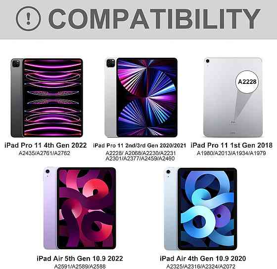 Чехол с клавиатурой для iPad Air 11-inch(M2) 2024/ iPad Air 5 2022/Air 4 2020 10.9/iPad 4-го покол. 10.9 / iPad Pro 11 2018 Днепр