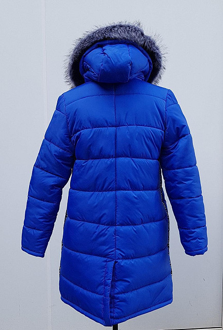 Пуховик женский яркий с мехом интернет магазин. Куртка зимняя женская. Цвет электрик. Киев - изображение 2