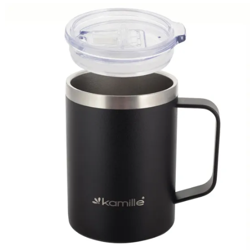 Термочашка 360мл з покриттям "soft-touch" нержавіюча сталь чорний KAMILLE 2159 Житомир