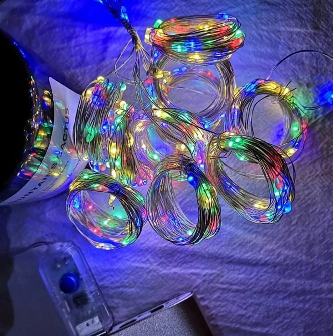 Світлодіодна гірлянда штора роса Niki Light штора від USB 8 режимів гірлянда завіса з Пультом 450 LED 15 ліній 3x3м мультиколор Київ - фото 9