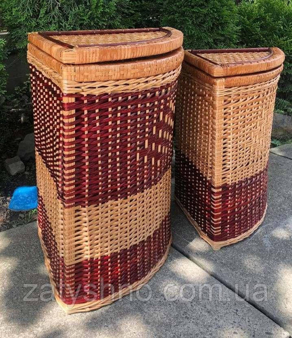 Набор плетеных угловых корзин крашеных Киев - изображение 3