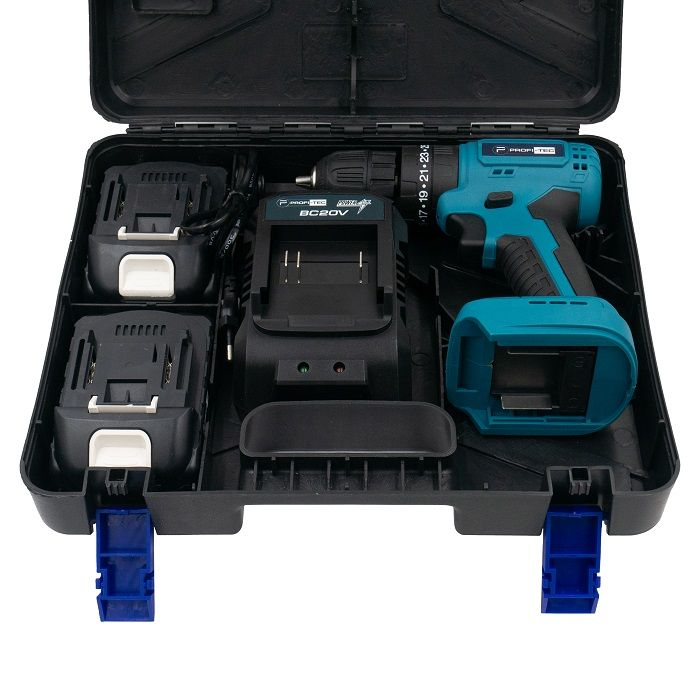 Мощный аккумуляторный шуруповерт PROFI-TEC PCD3520BL POWERLine: с АКБ 2шт-20V 2.0 Ah, 28 Нм, набор головок Киев - изображение 10