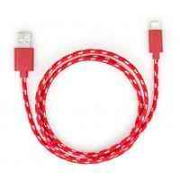 Дата кабель USB 2.0 AM to Lightning 2color nylon 1m red Vinga (VCPDCLNB31R) Киев