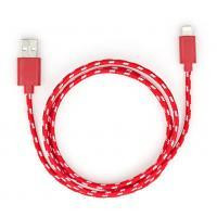 Дата кабель USB 2.0 AM to Lightning 2color nylon 1m red Vinga (VCPDCLNB31R) Киев - изображение 1
