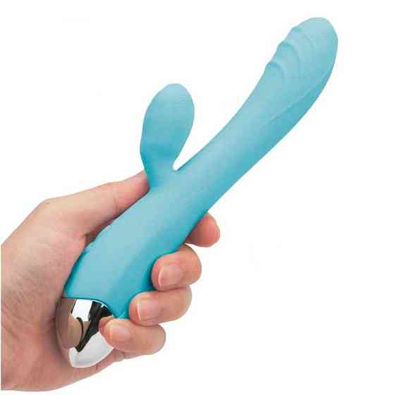 Вибратор кролик для клитора и точки G USB - Голубой – Вибраторы Винница