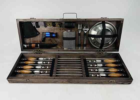 Подарочный набор шампуров в деревянном кейсе ПИКНИК HAPPY DAYS Тернополь