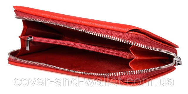 Яскраво-червоний жіночий шкіряний гаманець клатч ST 228 Київ - фото 6