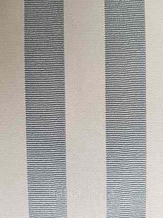 Шпалери вінілові на флізеліні Rasch Trianon Xlll 0.53х10 класика структурні смуги блакитні зі сріблом білі Київ