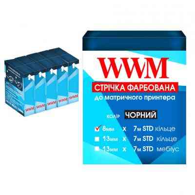 Лента к принтерам 8мм х 7м STD к. Black*5шт WWM (R8.7S5) Винница