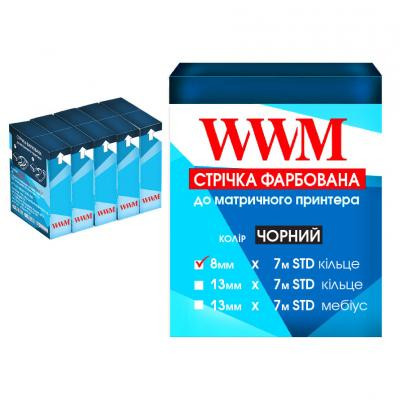 Лента к принтерам 8мм х 7м STD к. Black*5шт WWM (R8.7S5) Винница - изображение 1
